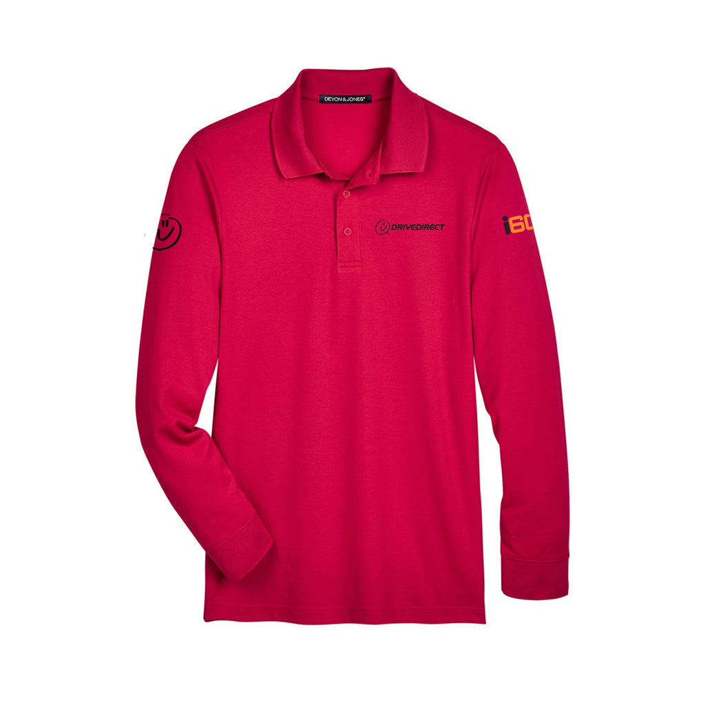 Drive Direct - Men's Tall CrownLux Performance® Plaited Long Sleeve Polo