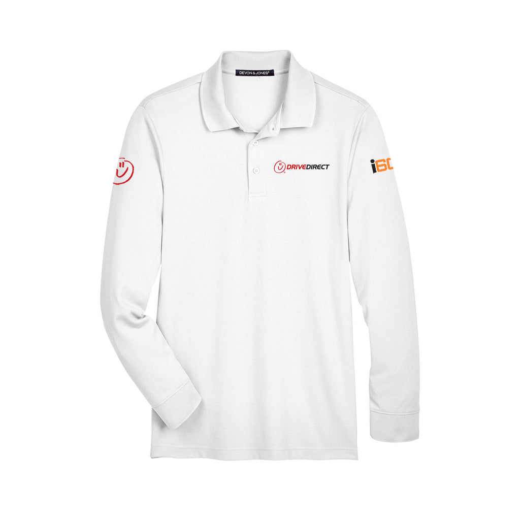 Drive Direct - Men's Tall CrownLux Performance® Plaited Long Sleeve Polo