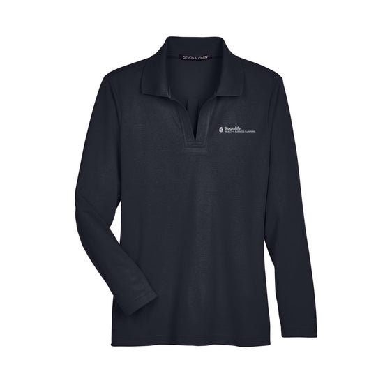 Bloom Life Wealth & Business Planning - Women's CrownLux Performance® Plaited Long Sleeve Polo