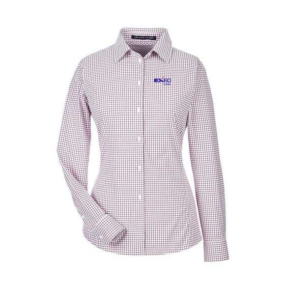 Exeo Global - Women's CrownLux Performance® Micro Windowpane Woven Dress Shirt