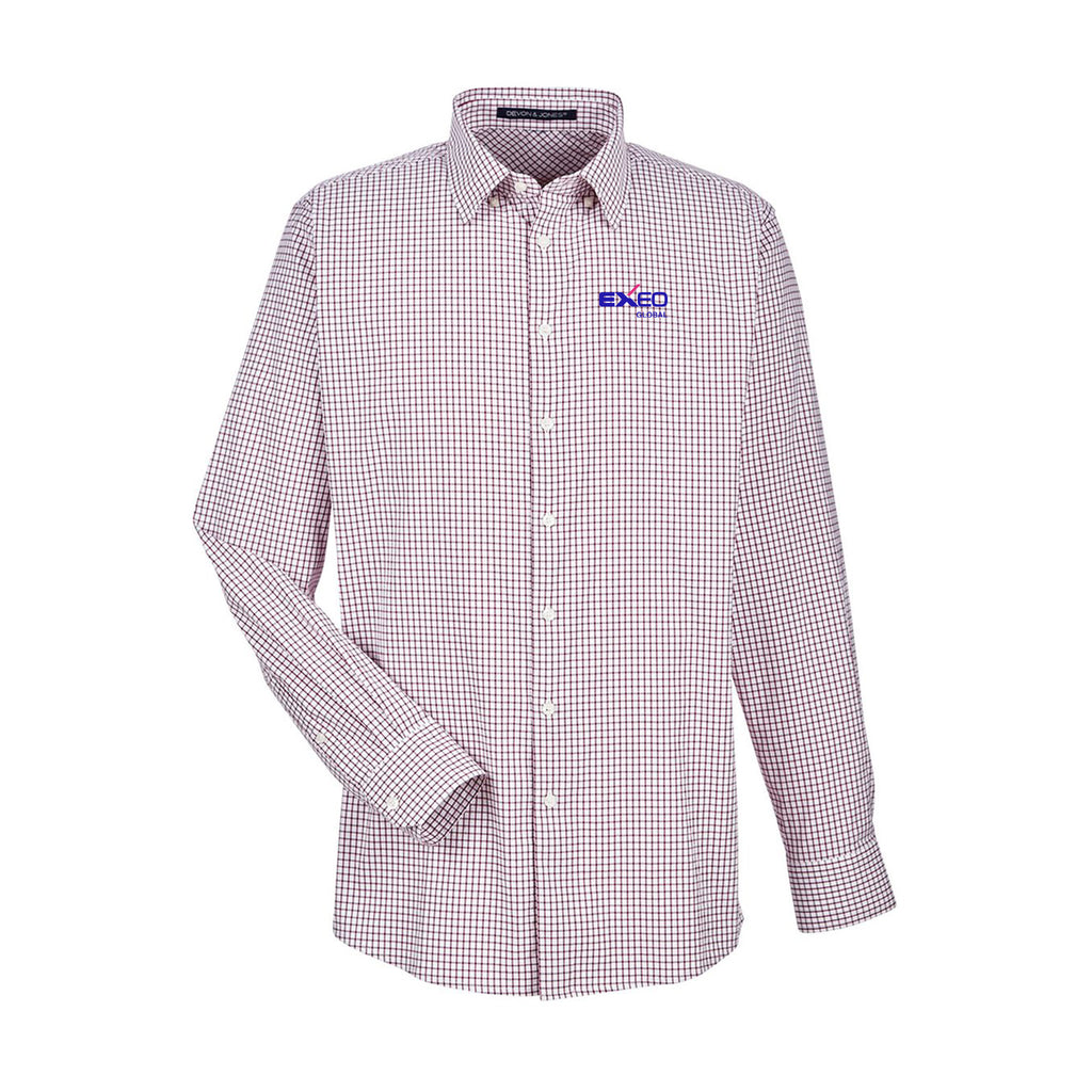 Exeo Global - Men's CrownLux Performance® Micro Windowpane Woven Dress Shirt