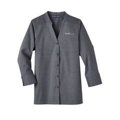 Bloom Life Wealth & Business Planning - Women's Crown Collection® Stretch Pinpoint Chambra Three-Quarter Sleeve Shirt