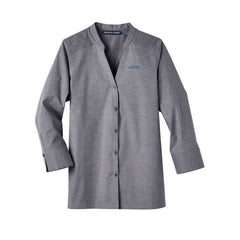 Bloom Life Wealth & Business Planning - Women's Crown Collection® Stretch Pinpoint Chambra Three-Quarter Sleeve Shirt