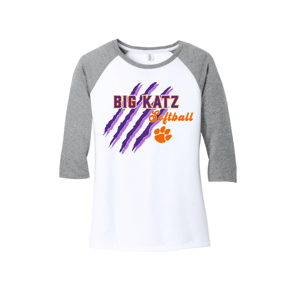 Big Katz Softball - District ® Women’s Perfect Tri ® 3/4-Sleeve Raglan