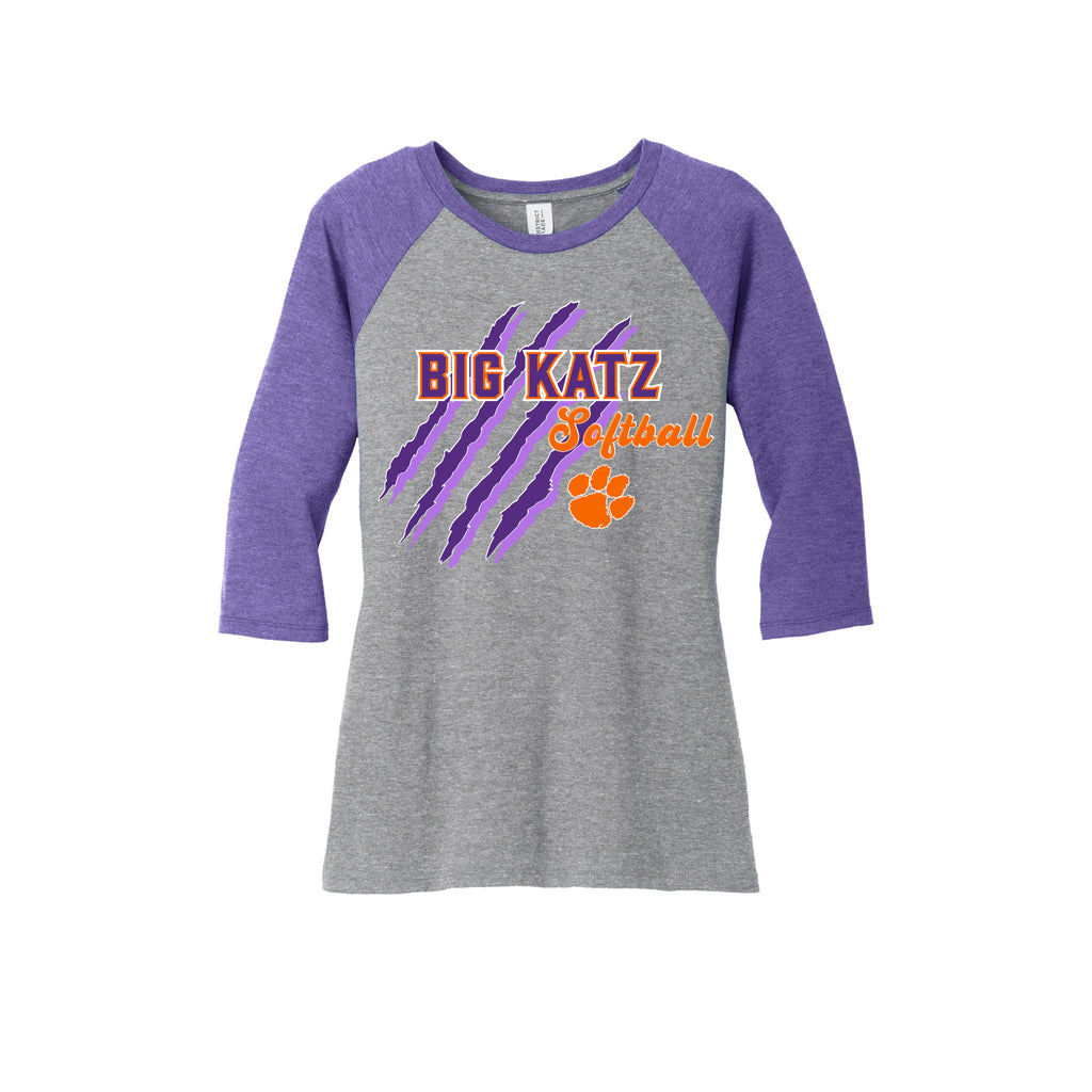 Big Katz Softball - District ® Women’s Perfect Tri ® 3/4-Sleeve Raglan