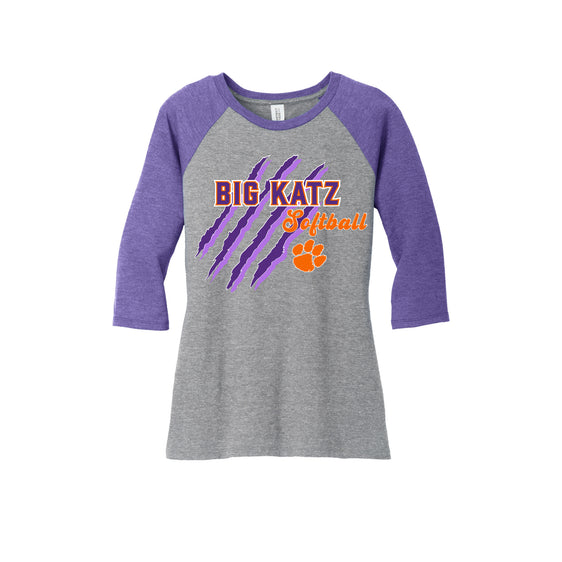 Big Katz Softball - District ® Women’s Perfect Tri ® 3/4-Sleeve Raglan