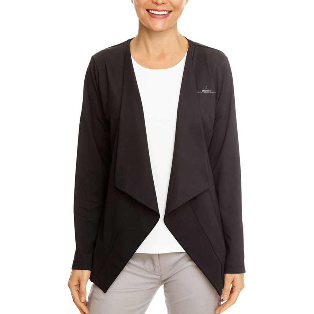 Bloom Life Wealth & Business Planning - Women's Perfect Fit™ Draped Open Cardigan Blazer