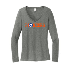 Olentangy Orange Soccer - District® Women’s Perfect Tri® Long Sleeve V-Neck Tee