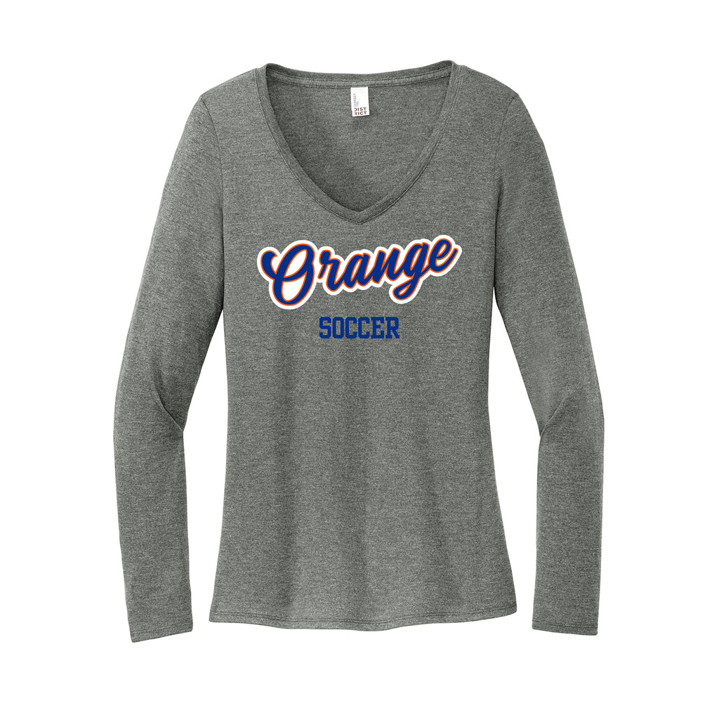 Olentangy Orange Soccer - District® Women’s Perfect Tri® Long Sleeve V-Neck Tee