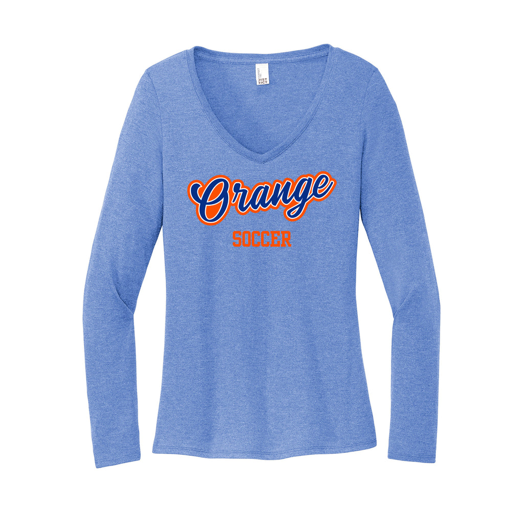 Olentangy Orange Soccer - District® Women’s Perfect Tri® Long Sleeve V-Neck Tee