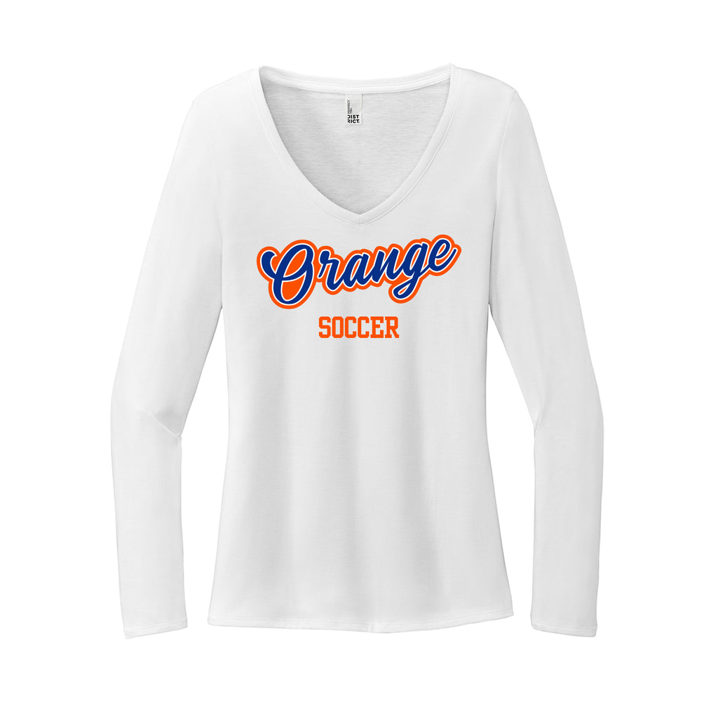 Olentangy Orange Soccer - District® Women’s Perfect Tri® Long Sleeve V-Neck Tee