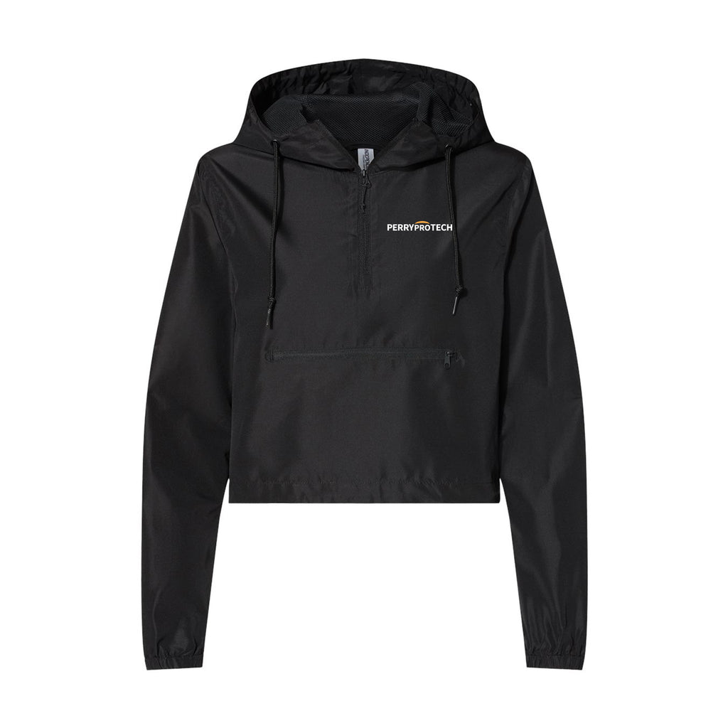 Perry ProTECH - Independent Trading Co. - Women's Lightweight Quarter-Zip Pullover Crop Windbreaker