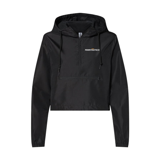 Perry ProTECH - Independent Trading Co. - Women's Lightweight Quarter-Zip Pullover Crop Windbreaker