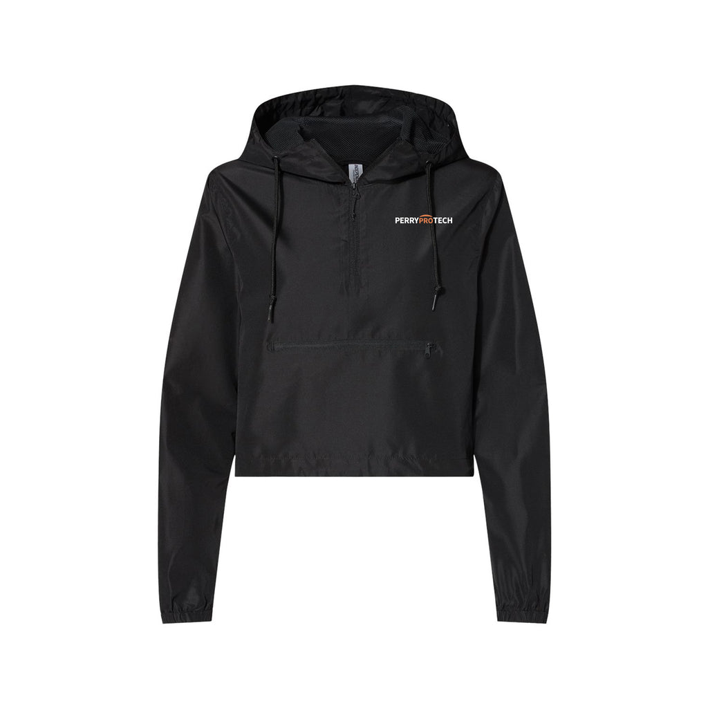 Perry ProTECH - Independent Trading Co. - Women's Lightweight Quarter-Zip Pullover Crop Windbreaker