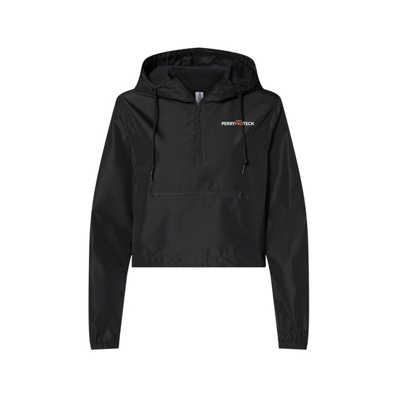 Perry ProTECH - Independent Trading Co. - Women's Lightweight Quarter-Zip Pullover Crop Windbreaker