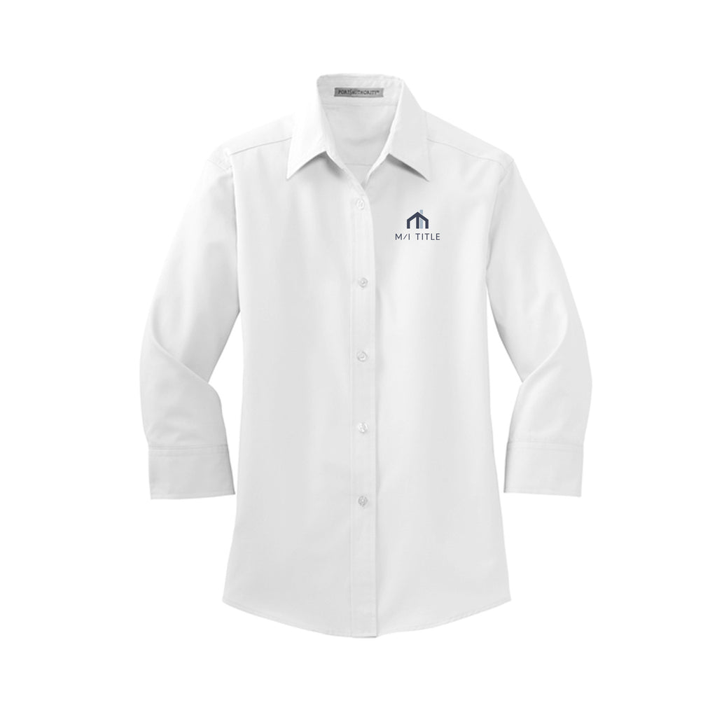 M/I Title - Port Authority Ladies 3/4-Sleeve Easy Care Shirt