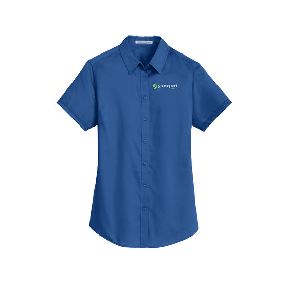 Groveport Municipal - Port Authority® Ladies Short Sleeve SuperPro™ Twill Shirt