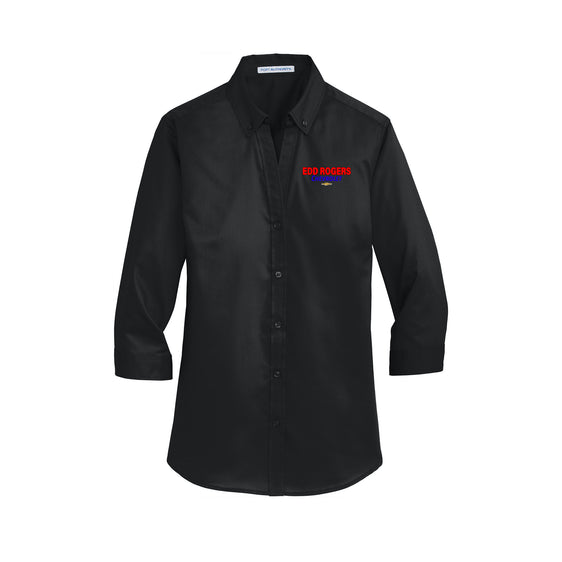 Edd Rogers Valley Chevrolet - Port Authority® Ladies 3/4-Sleeve SuperPro™ Twill Shirt
