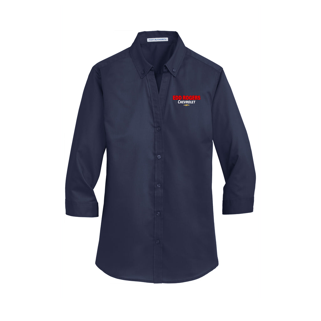 Edd Rogers Valley Chevrolet - Port Authority® Ladies 3/4-Sleeve SuperPro™ Twill Shirt