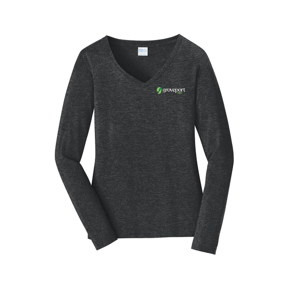 Groveport B&Z - Port & Company® Women's Long Sleeve Fan Favorite™ V-Neck Tee