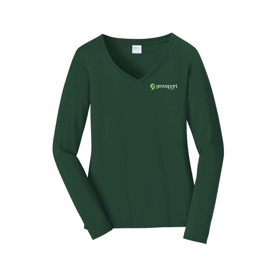 Groveport B&Z - Port & Company® Women's Long Sleeve Fan Favorite™ V-Neck Tee
