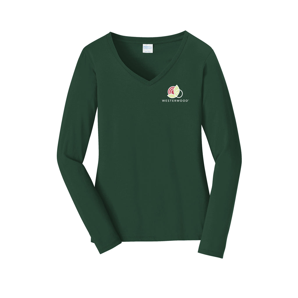 Westerwood - Port & Co™ Women's Long Sleeve Fan Favorite™ V-Neck Tee
