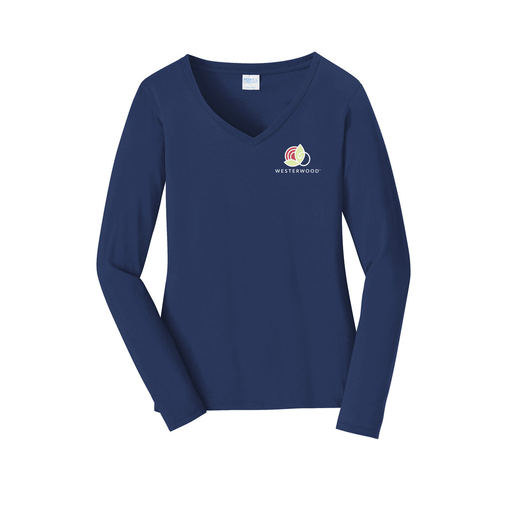 Westerwood - Port & Co™ Women's Long Sleeve Fan Favorite™ V-Neck Tee