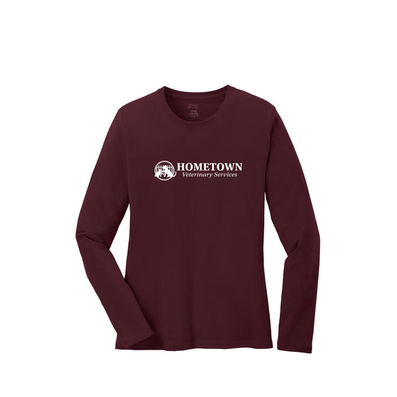Hometown Veterinary - Port & Company® Ladies Long Sleeve Core Cotton Tee