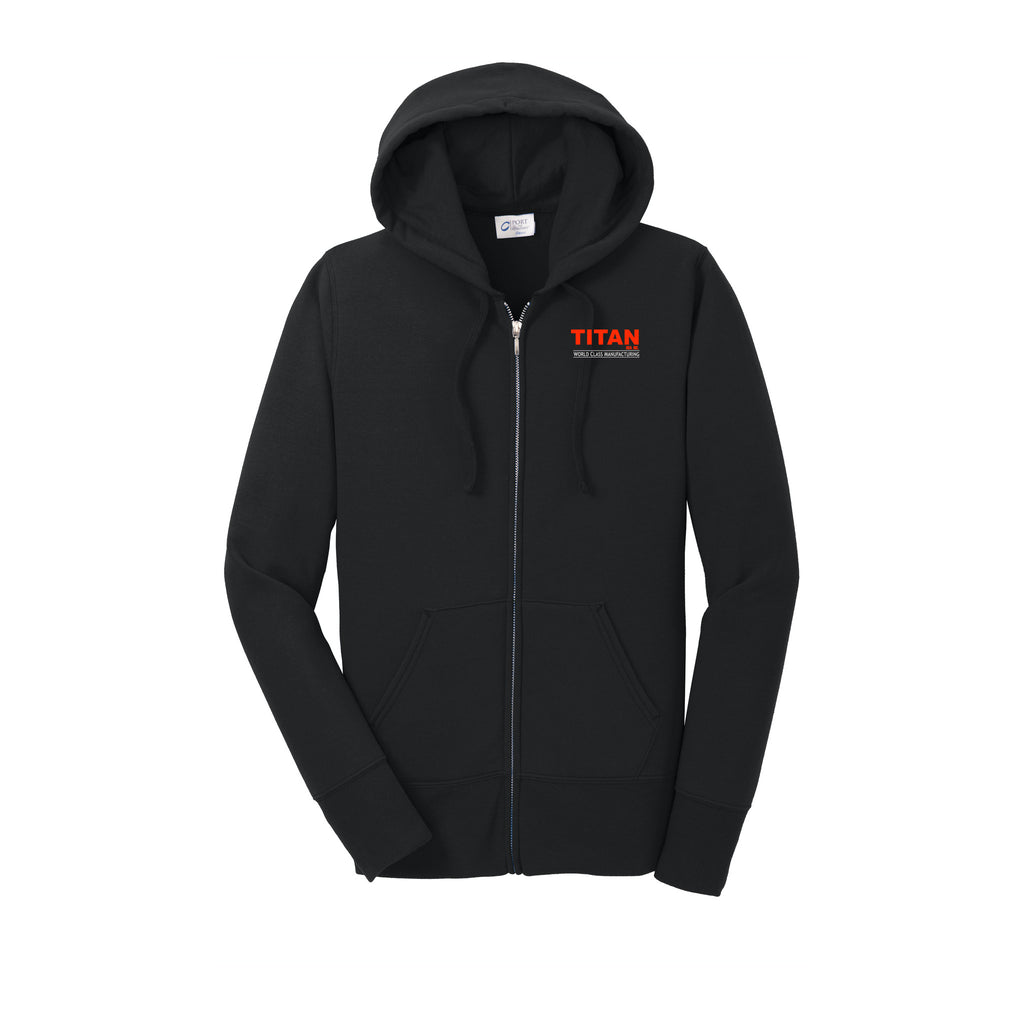 Titan USA - Port & Company® Women's Core Fleece Full-Zip Hooded Sweatshirt