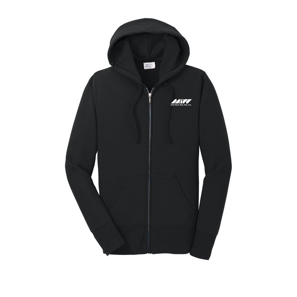 Midwest Polypak - Port & Company® Ladies Core Fleece Full-Zip Hooded Sweatshirt