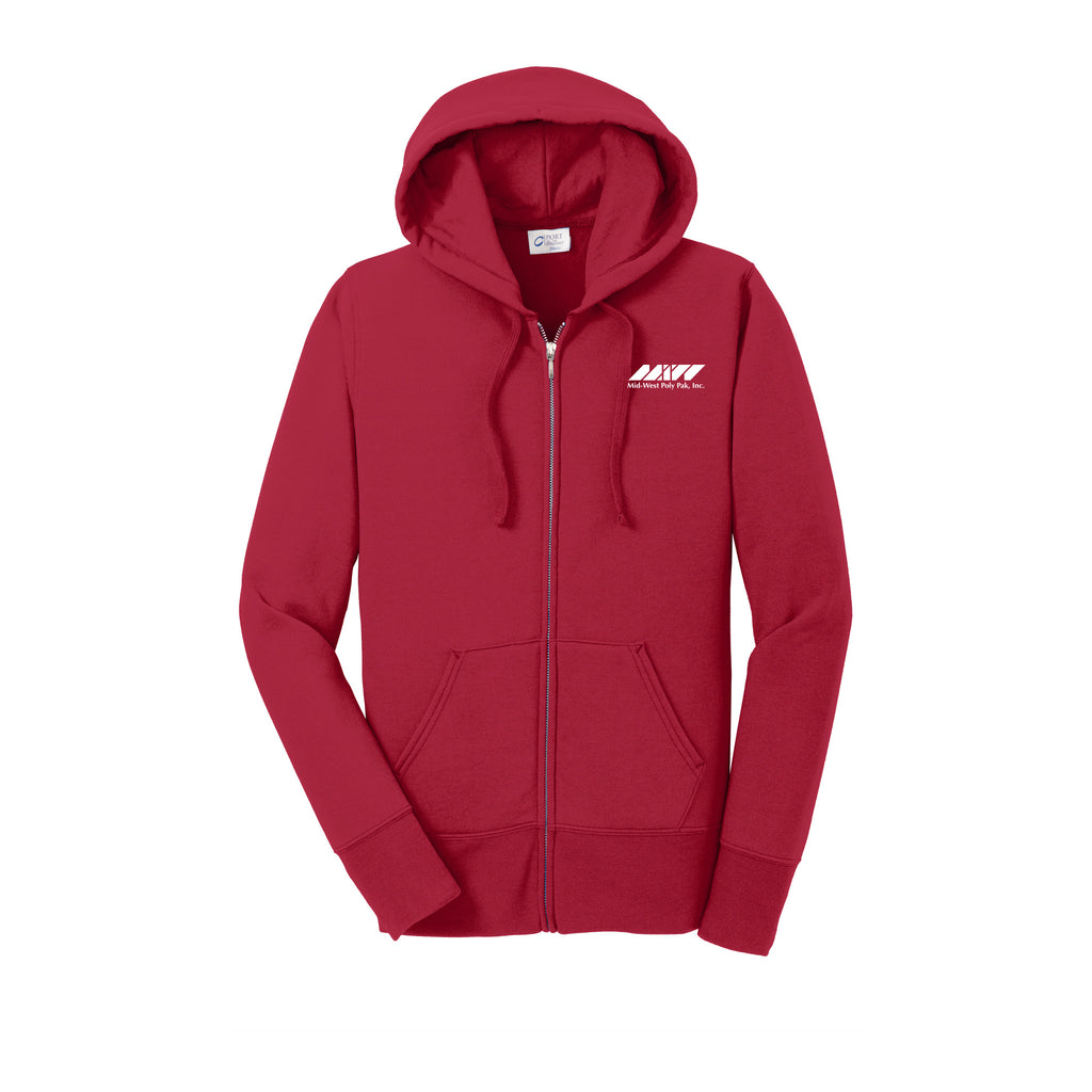 Midwest Polypak - Port & Company® Ladies Core Fleece Full-Zip Hooded Sweatshirt