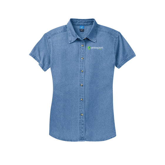 Groveport Municipal - Port & Company® - Ladies Short Sleeve Value Denim Shirt