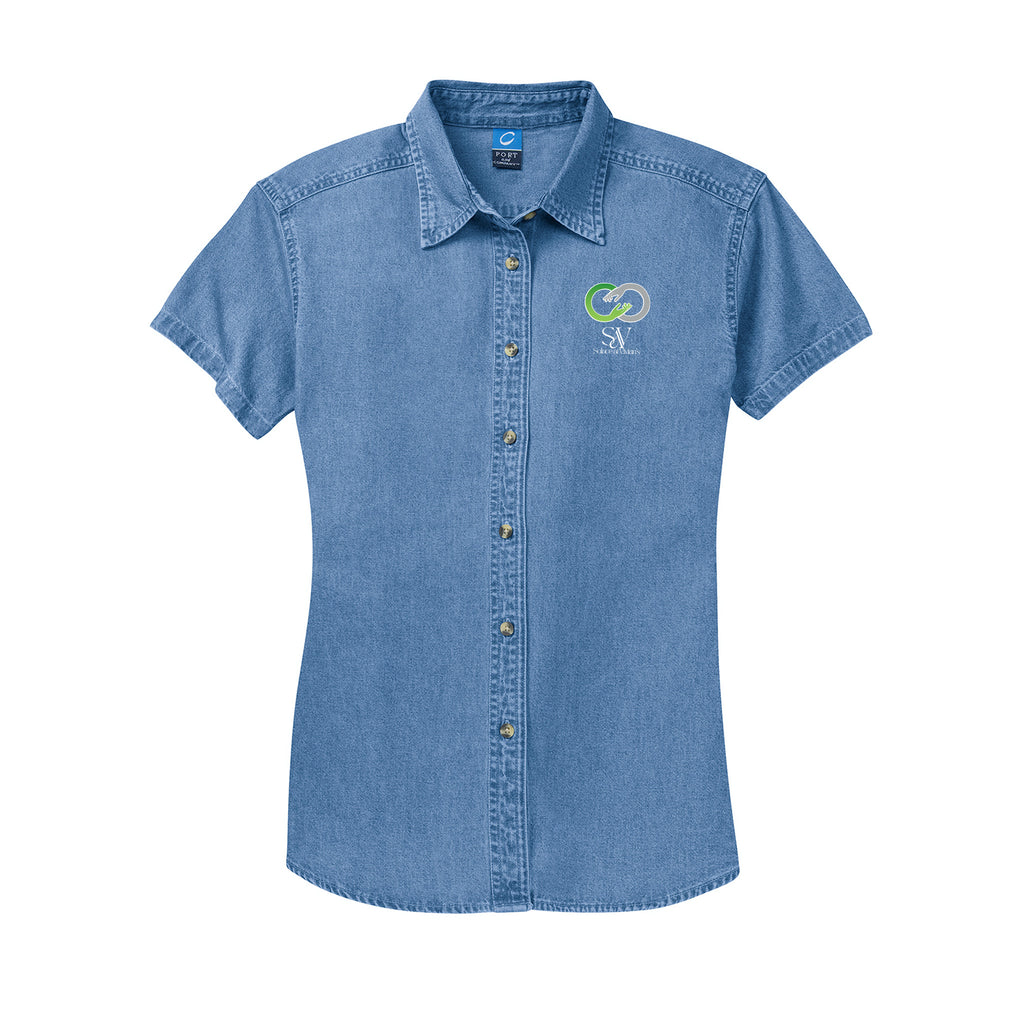 Solace at Vivians - Port & Company® Women's Short Sleeve Value Denim Shirt