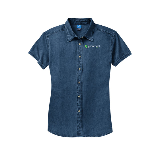 Groveport Municipal - Port & Company® - Ladies Short Sleeve Value Denim Shirt