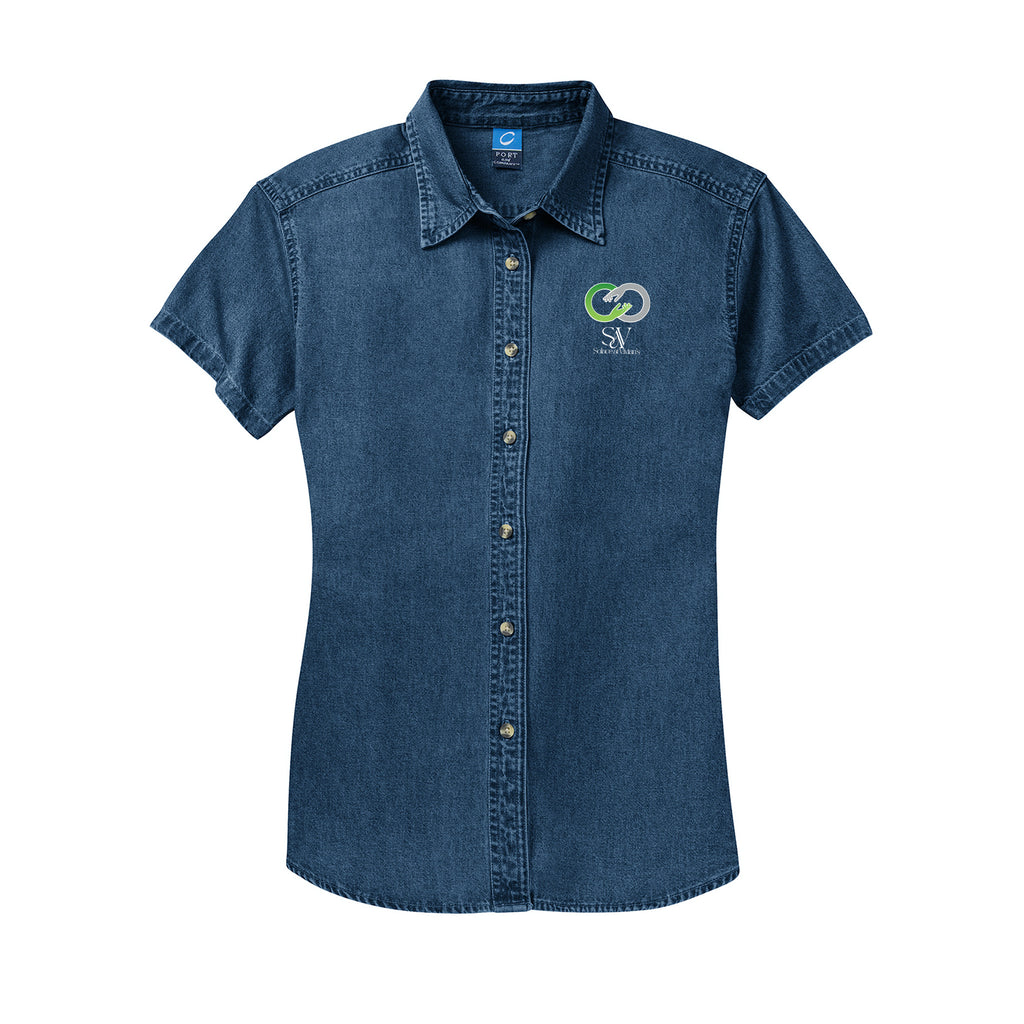 Solace at Vivians - Port & Company® Women's Short Sleeve Value Denim Shirt