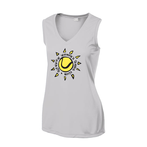 Glenview Women's Tennis - Sport-Tek® Ladies Sleeveless PosiCharge® Competitor™ V-Neck Tee