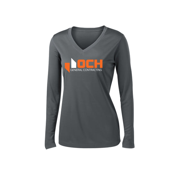 OCH - Sport-Tek® Ladies Long Sleeve PosiCharge® Competitor™ V-Neck Tee