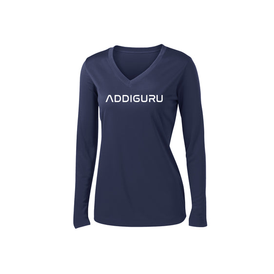 ADDIGURU - Sport-Tek® Ladies Long Sleeve PosiCharge® Competitor™ V-Neck Tee
