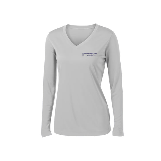 Parker Realty Associates - Sport-Tek® Ladies Long Sleeve PosiCharge® Competitor™ V-Neck Tee