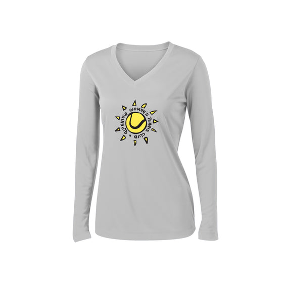 Glenview Women's Tennis - Sport-Tek® Ladies Long Sleeve PosiCharge® Competitor™ V-Neck Tee