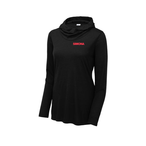 Simona - Ladies PosiCharge ® Tri-Blend Wicking Long Sleeve Hoodie