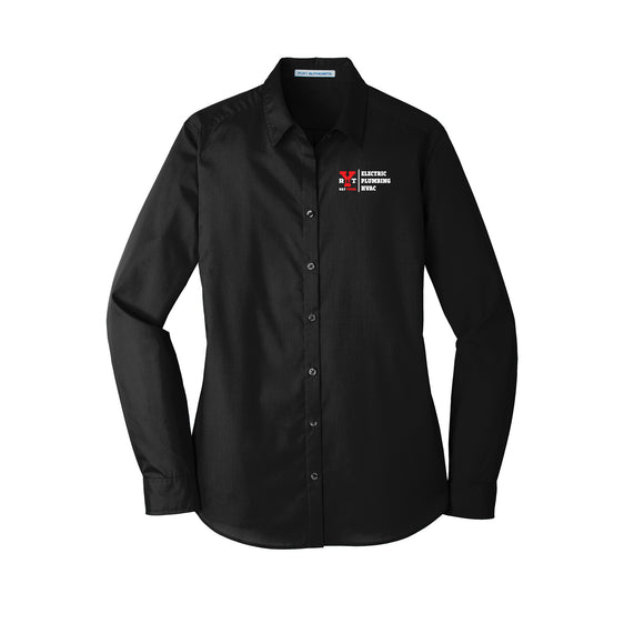 R&T Yoder Electric - Port Authority® Ladies Long Sleeve Carefree Poplin Shirt