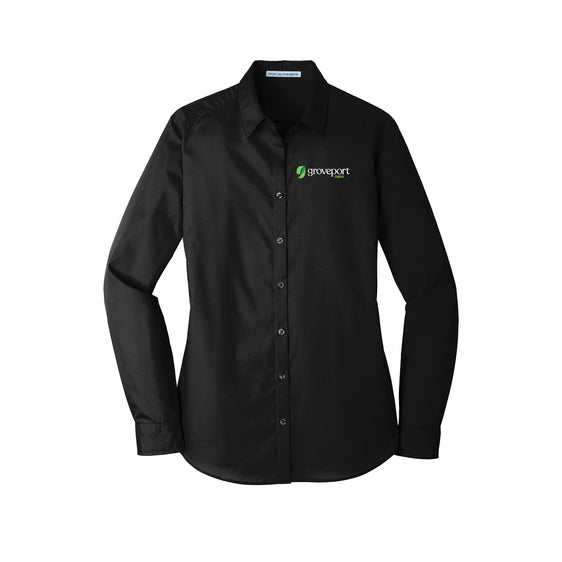 Groveport Municipal - Port Authority® Ladies Long Sleeve Carefree Poplin Shirt