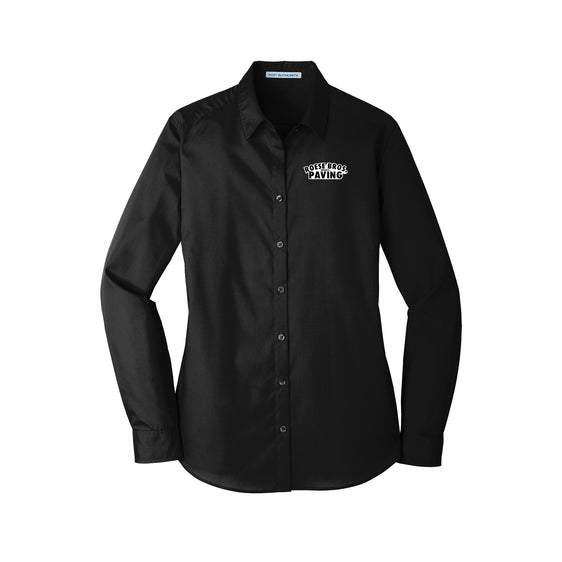 Roese Bros. Paving - Port Authority® Ladies Long Sleeve Carefree Poplin Shirt