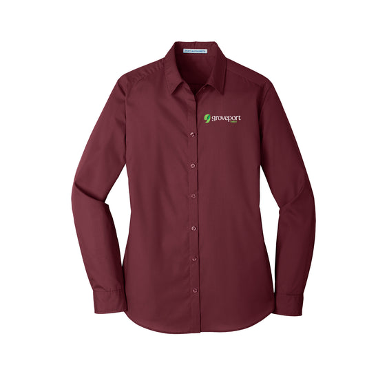 Groveport Municipal - Port Authority® Ladies Long Sleeve Carefree Poplin Shirt