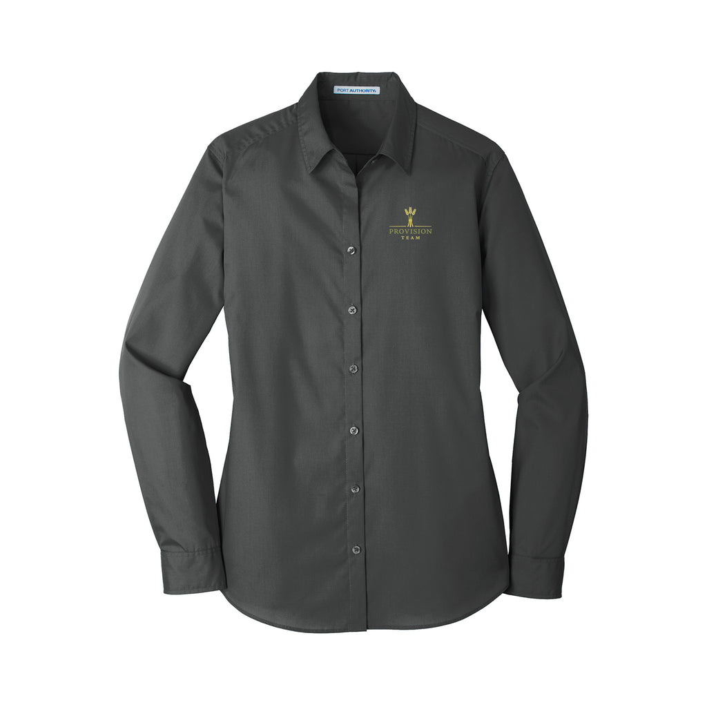 Provision Team - Port Authority® Women's Long Sleeve Carefree Poplin Shirt