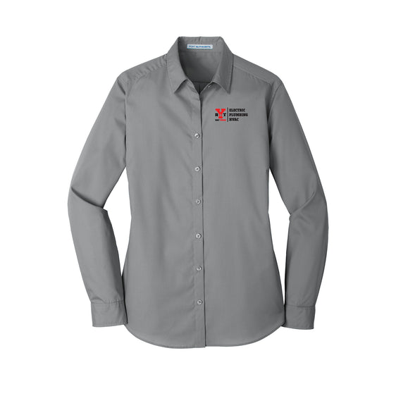 R&T Yoder Electric - Port Authority® Ladies Long Sleeve Carefree Poplin Shirt