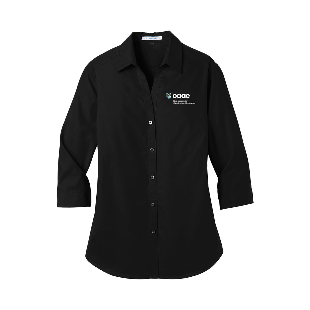 Ohio OAAE - Port Authority® Women's 3/4-Sleeve Carefree Poplin Shirt