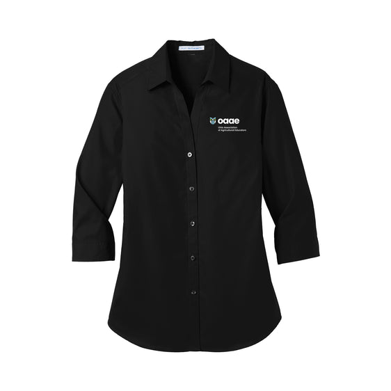 Ohio OAAE - Port Authority® Women's 3/4-Sleeve Carefree Poplin Shirt