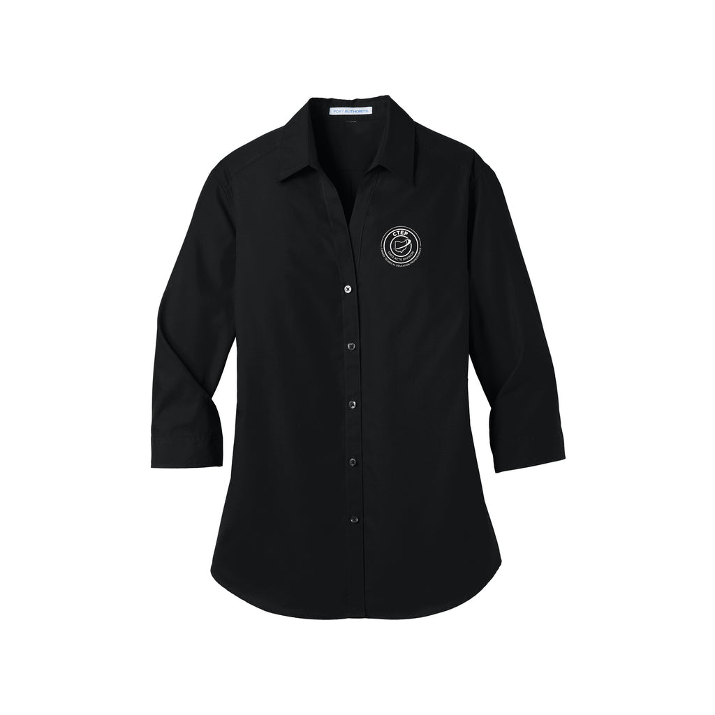 Ohio CTEP Division - Port Authority® Women's 3/4-Sleeve Carefree Poplin Shirt